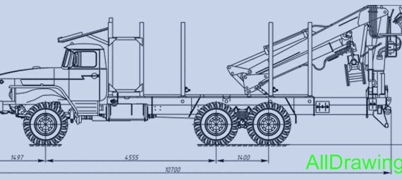 Урал 4320 (Сортиментовоз) чертежи (рисунки) грузовика